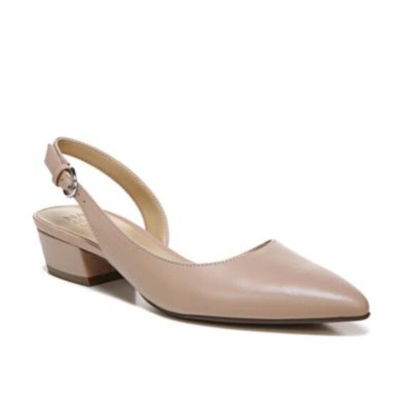 New Naturalizer Banks Leather Slingback D'Orsay Dress Pumps Nude 8M - Picture 1 of 10
